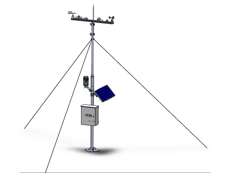 S-CG60专业环境监测气象站6米支架安装带太阳能供电